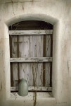 Shuttered Window and Blue Jug